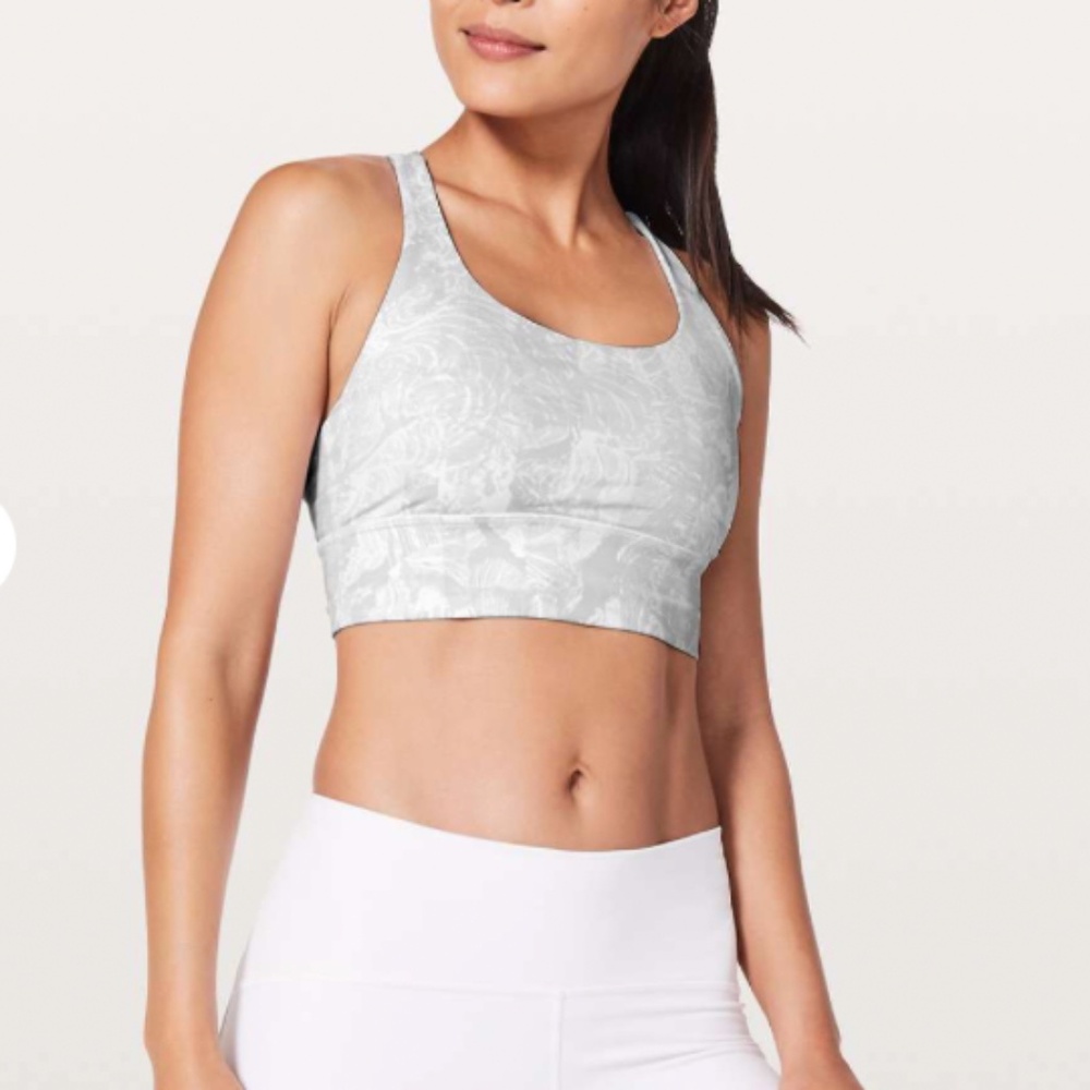 Lululemon Energy Bra *Long Line Eternal Wave White Size 10